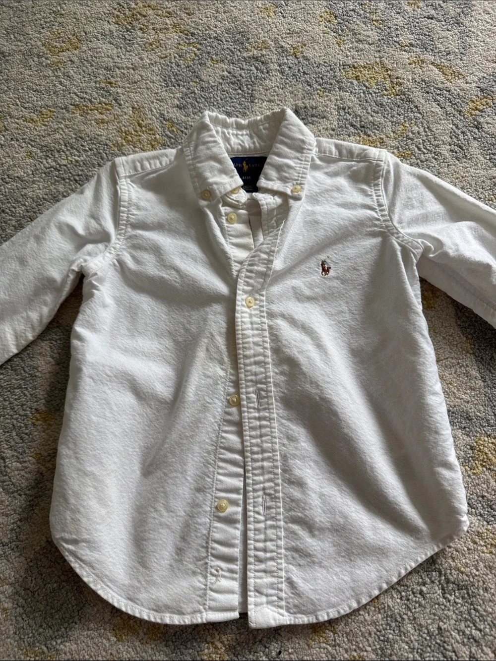 Ralph Lauren White Button-Down Shirt with Embroidered Pony